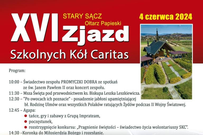 ZAPROSZENIE NA ZJAZD SZKOLNYCH I PRZEDSZKOLNYCH KÓŁ CARITAS